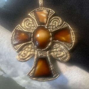 Miracle Victorian-Style Celtic Tortoiseshell Cross Pendant